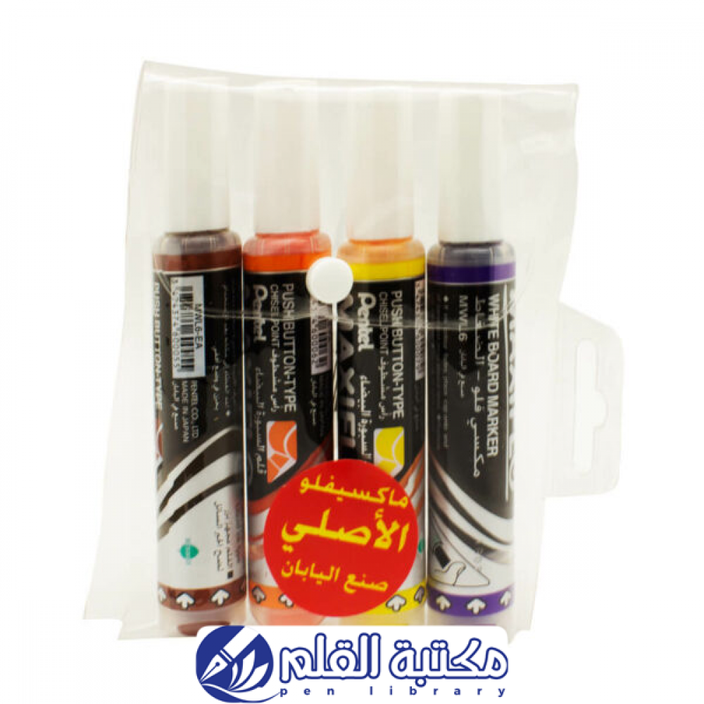 طقم أقلام سبورة بنتل 4 الوان كبير PE-MWL6-04L