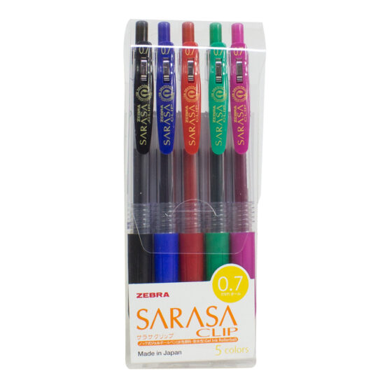 طقم أقلام زيبرا ساراسا كليب 0.7 شد 5 JJB15-5CAR